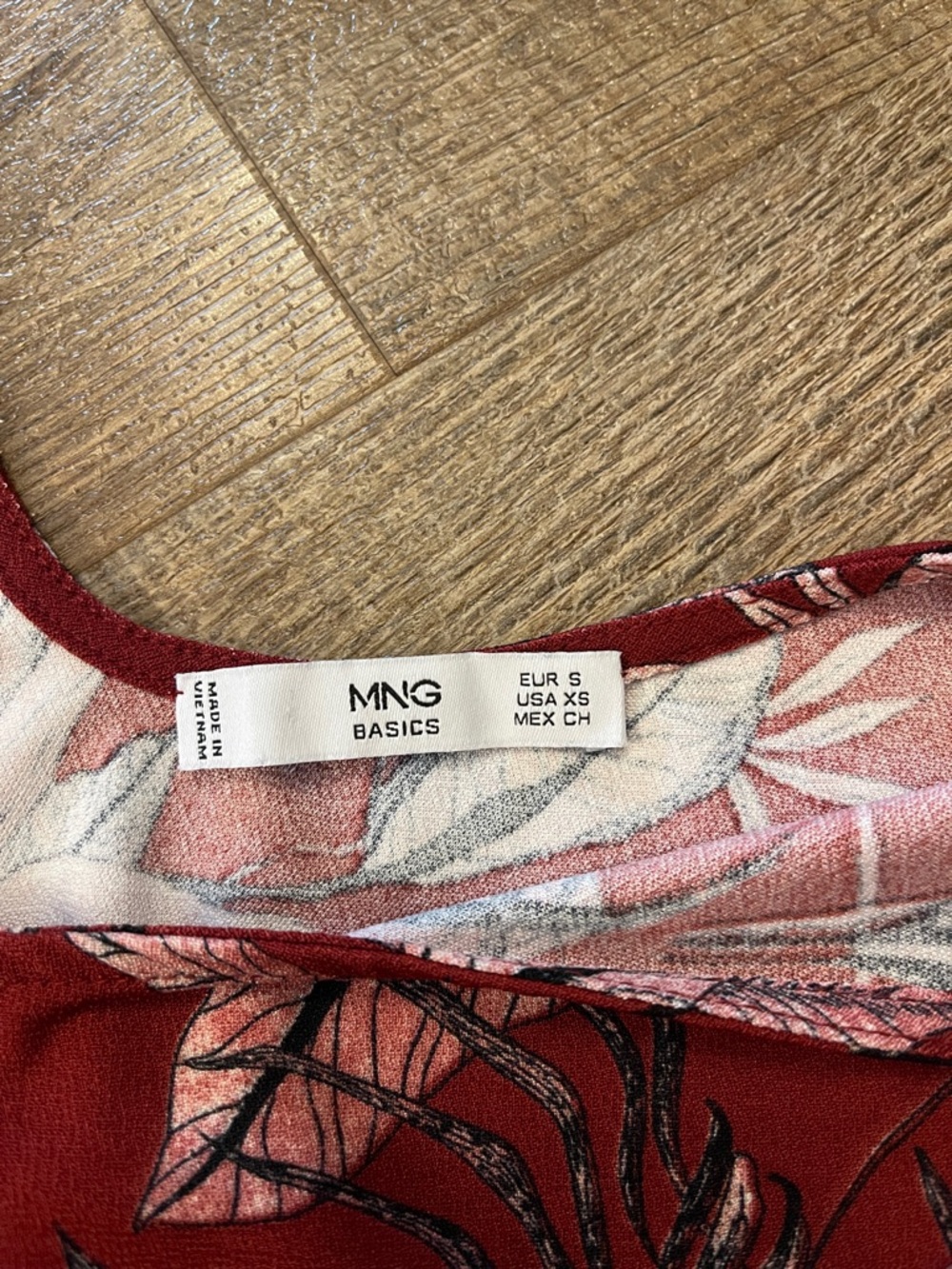 Mango Rust Red Floral Button-Front romper - Picture 3 of 5